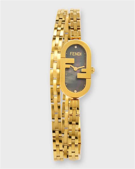 Fendi O'Lock Vertical Oval Watch with Diamonds 